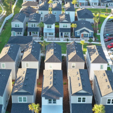 Aerial view of 88th Street Cottages